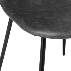 Silla Vladi Efecto Cuero Gris 53x43x82Cm