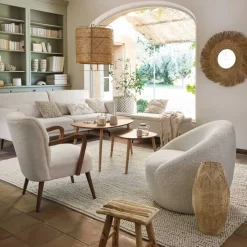 Sillón CHIARA de tela blanco