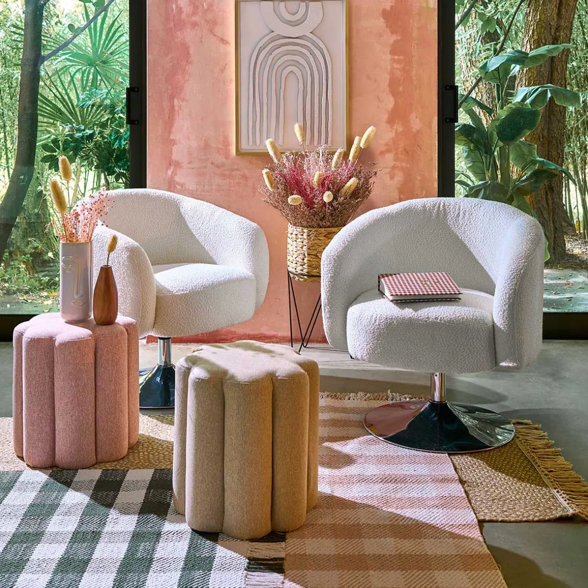 Sillón EDITH bouclé blanco