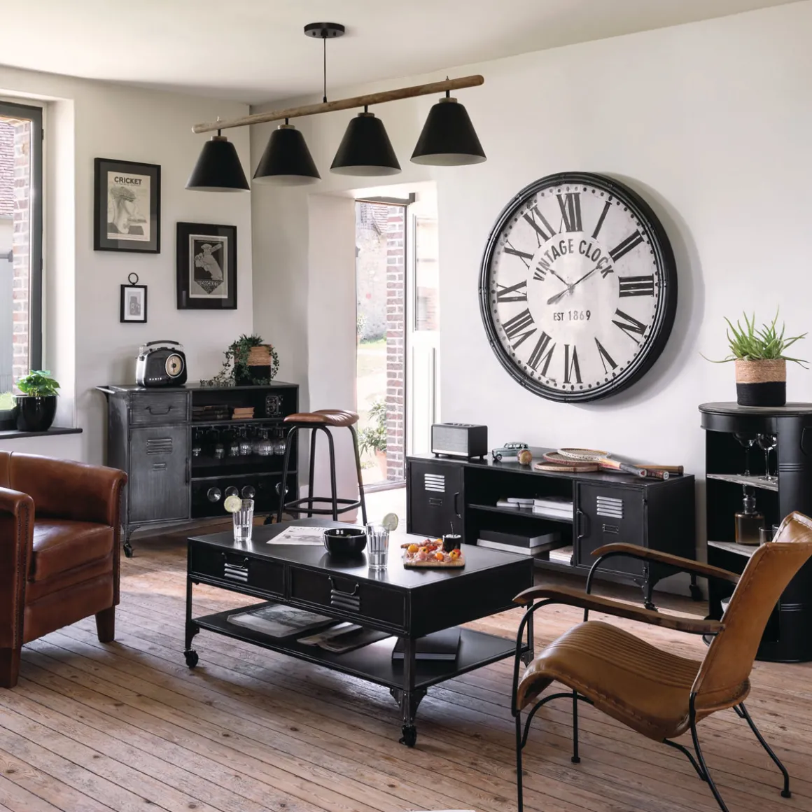 Sillón Hoper De Cuero Marrón 68x76x75Cm