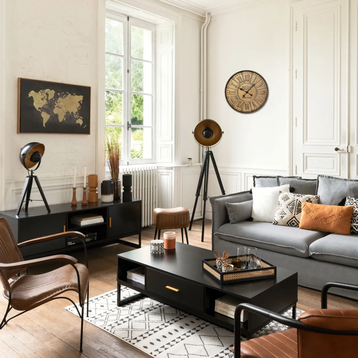 Sillón Hoper De Cuero Marrón 68x76x75Cm