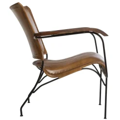 Sillón Hoper De Cuero Marrón 68x76x75Cm