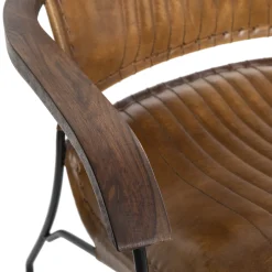 Sillón Hoper De Cuero Marrón 68x76x75Cm