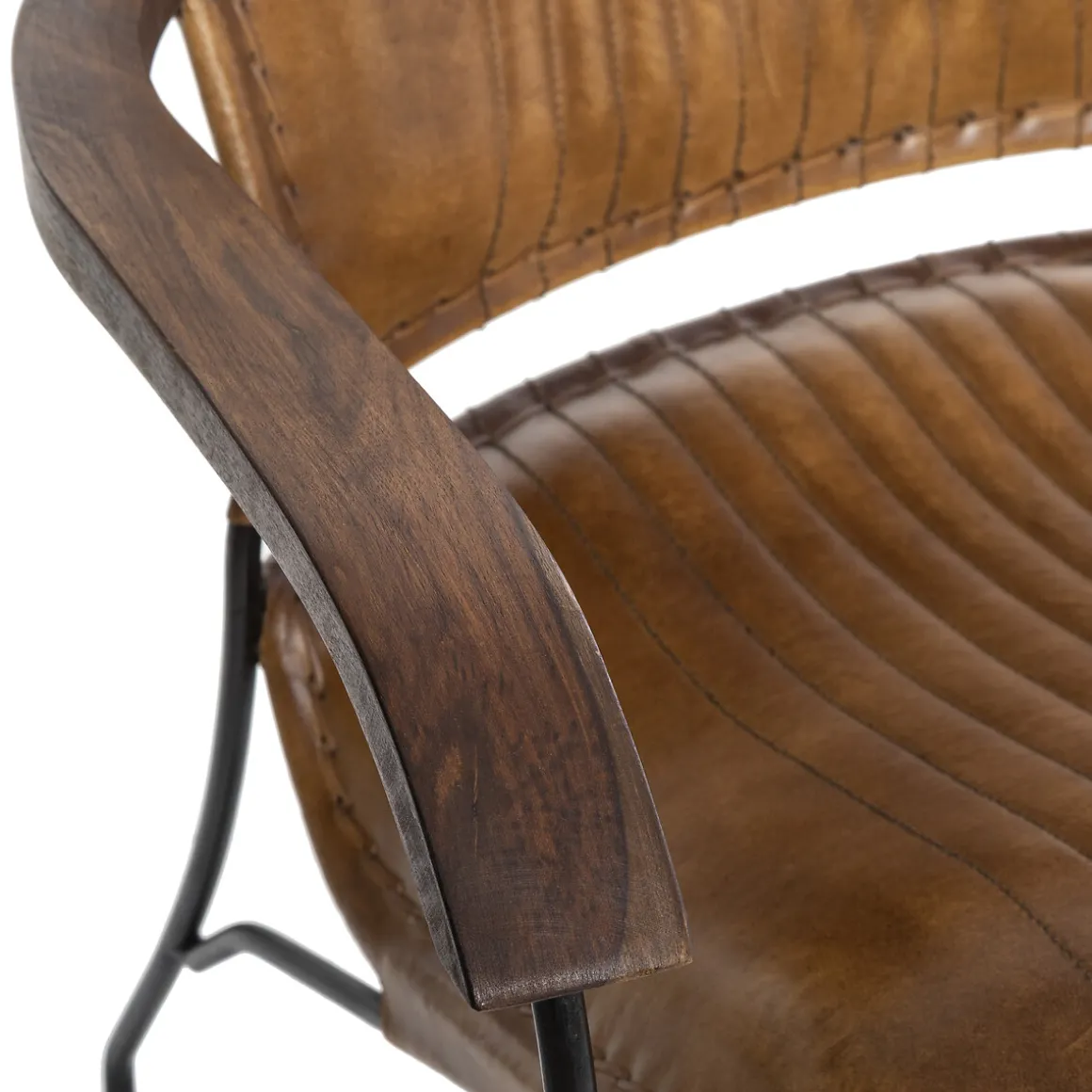 Sillón Hoper De Cuero Marrón 68x76x75Cm