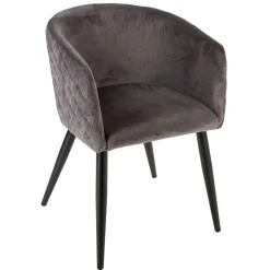 Sillón Marlo Terciopelo Gris 55x57x76Cm