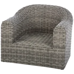 Sillón MOORÉA terre d'ombre de ratán sintético