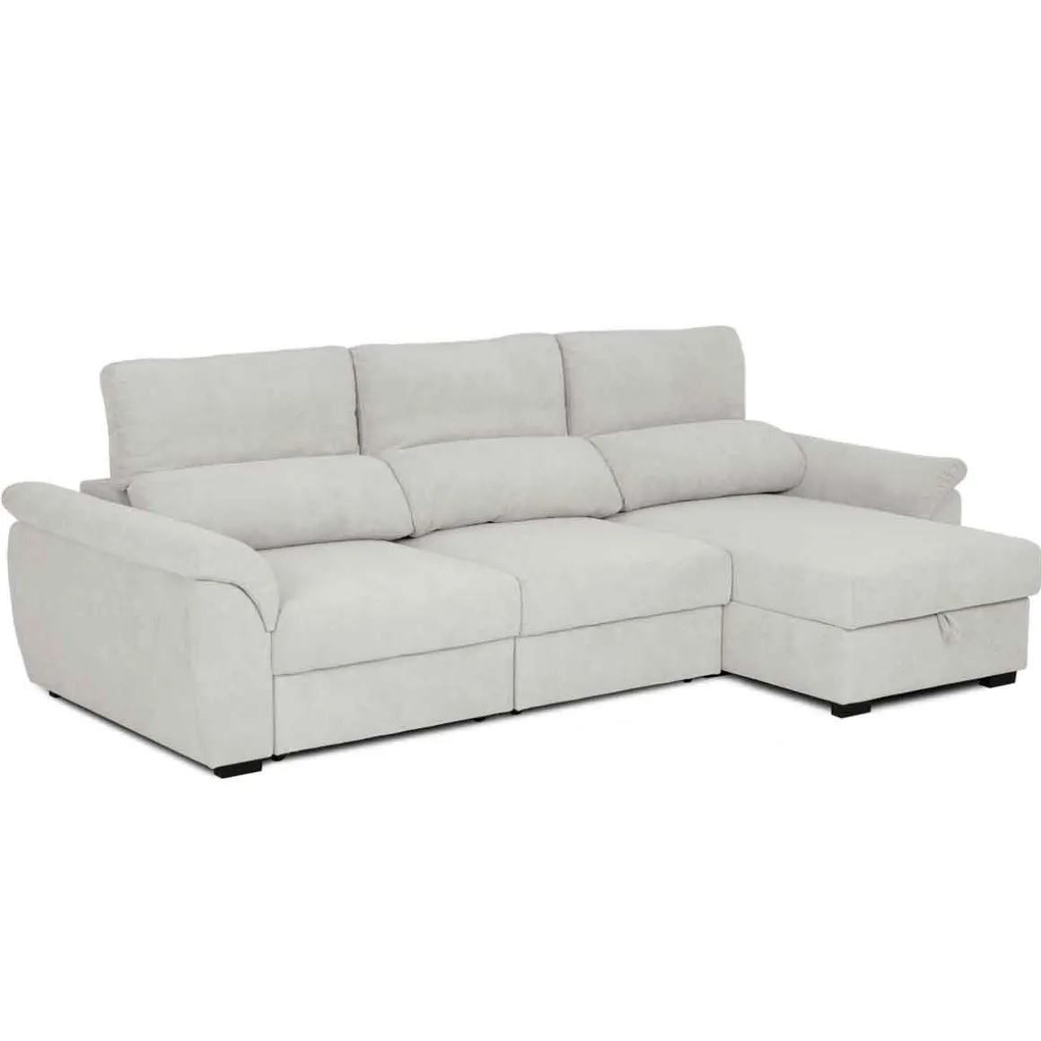 Sofá cama BREMAN gris c/arcón y chaise longue