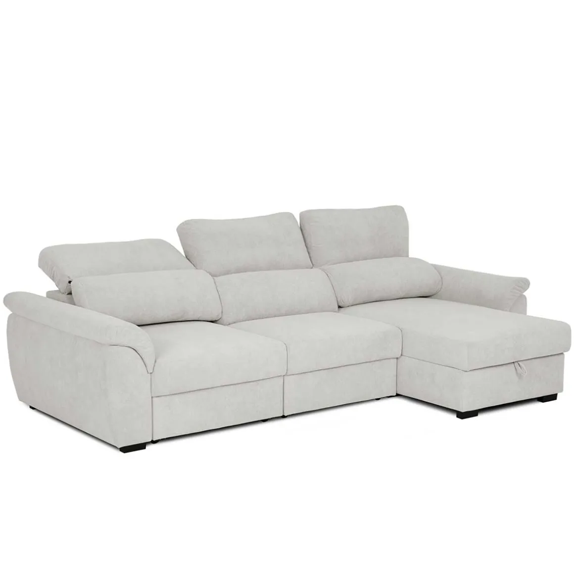 Sofá cama BREMAN gris c/arcón y chaise longue