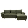 Sofá cama con chaise longue COLMAR verde