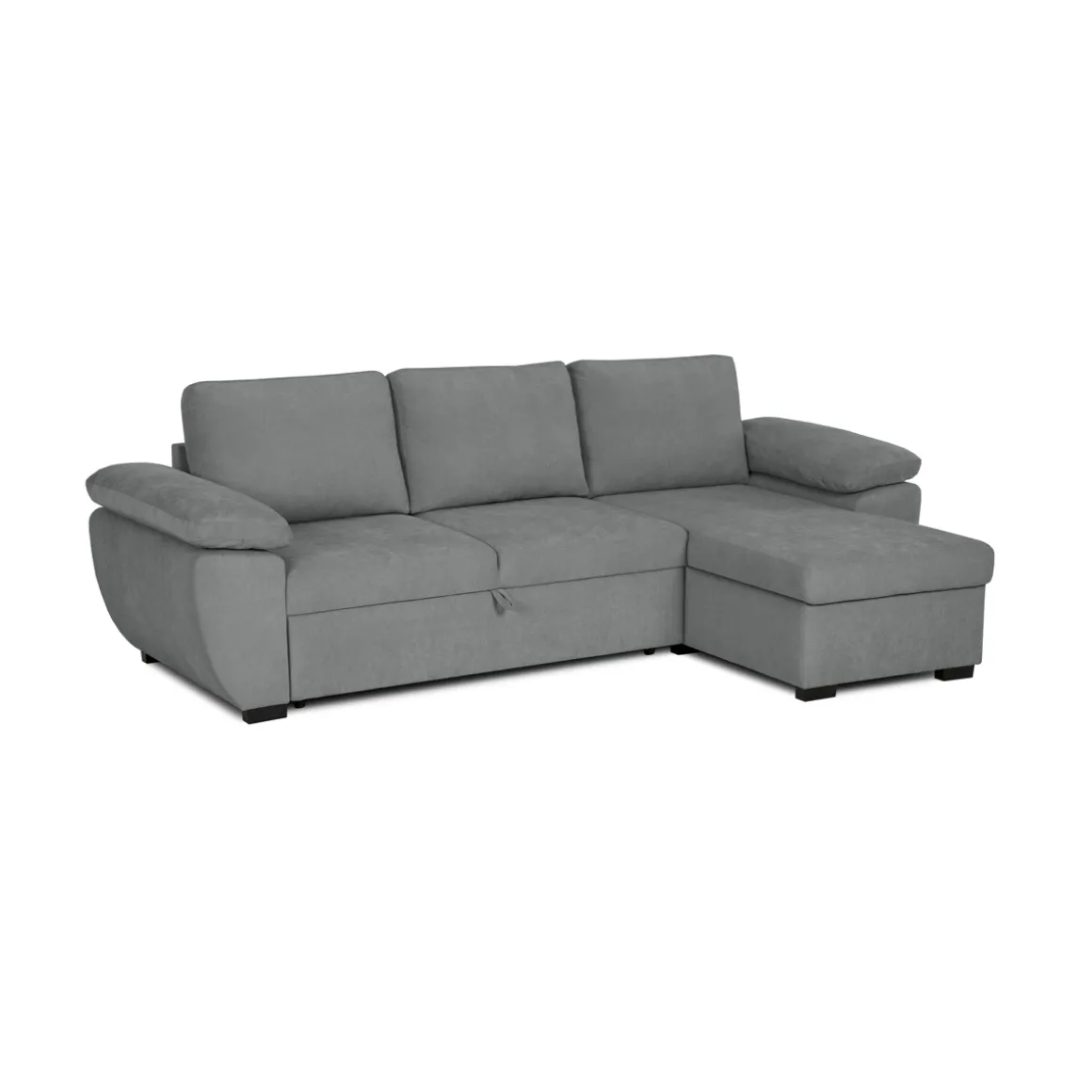 Sofá cama DRESDEN con arcón y chaise longue gris