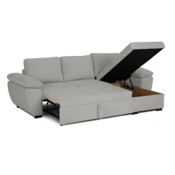 Sofá cama DRESDEN con arcón y chaise longue beige