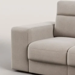 Sofá cama TRENTO taupe con chaise longue