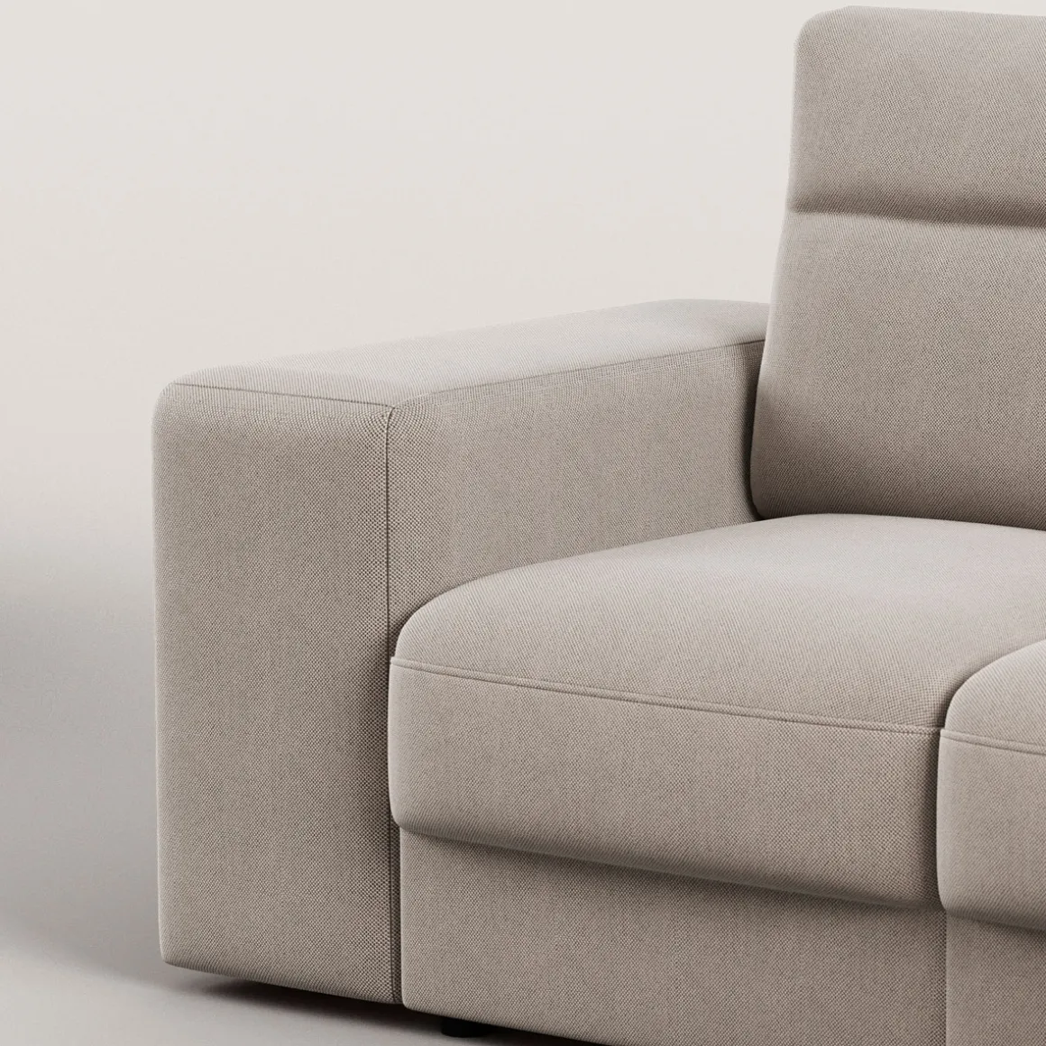 Sofá cama TRENTO taupe con chaise longue