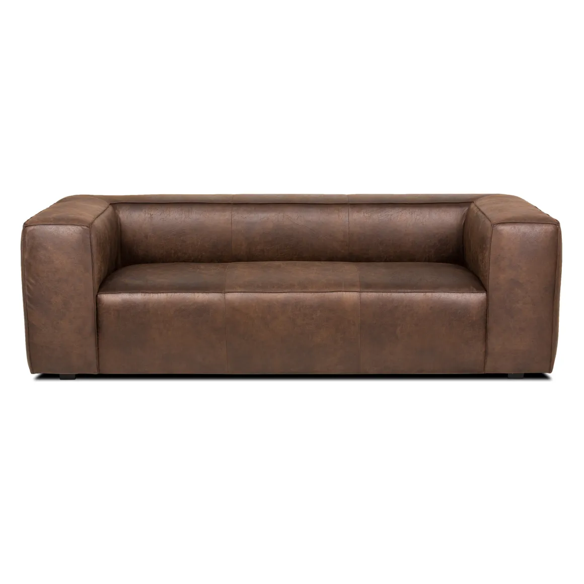 Sofá Chicago Marrón De Cuero Sintético