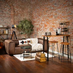 Sofá Chicago Marrón De Cuero Sintético