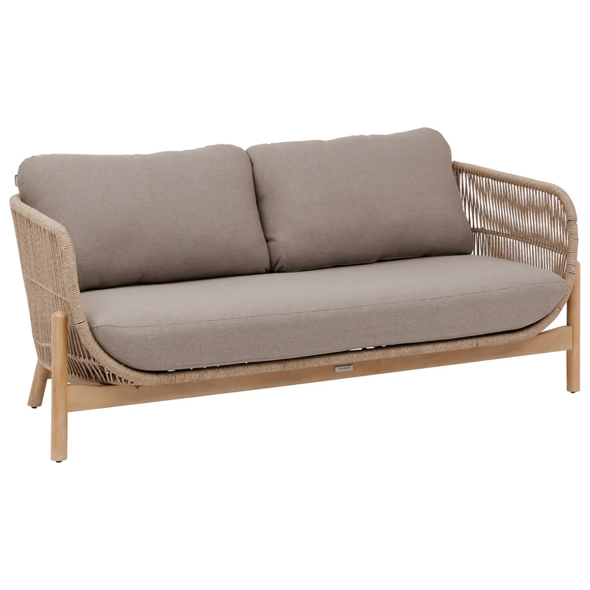 Sofá DEONA madera de acacia gris pardo 2 plazas