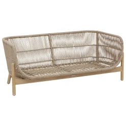 Sofá DEONA madera de acacia gris pardo 2 plazas