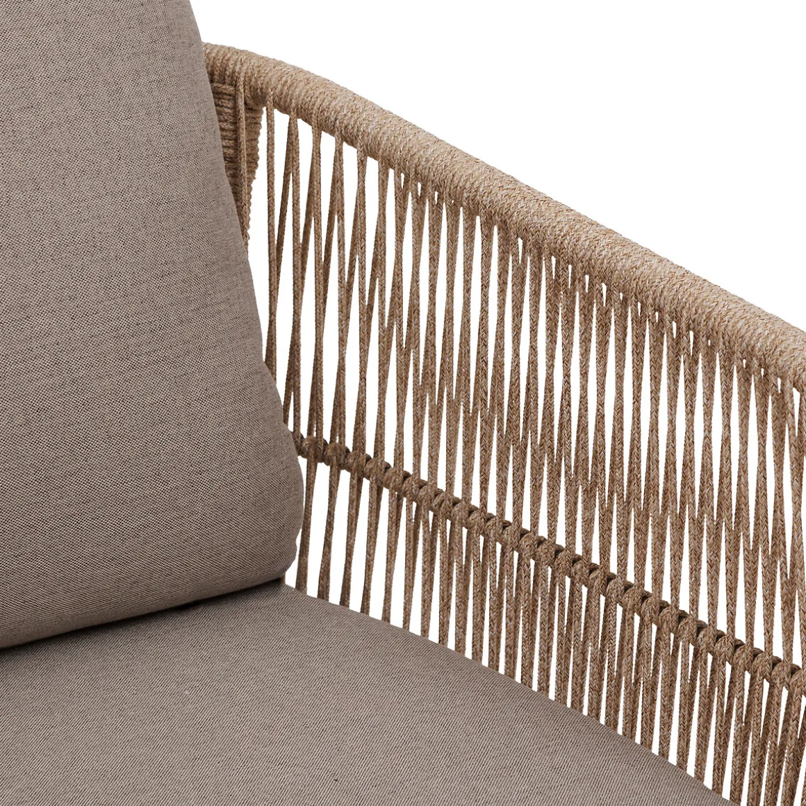 Sofá DEONA madera de acacia gris pardo 2 plazas