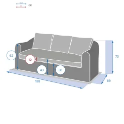 Sofá MOORÉA savana de ratán sintético 3 plazas