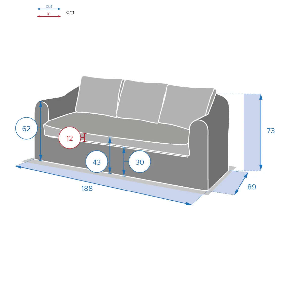 Sofá MOORÉA savana de ratán sintético 3 plazas