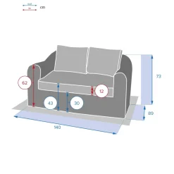 Sofá MOORÉA TERRE d'ombre de ratán sintético