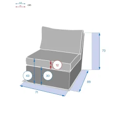 Sofá MOORÉA terre d'ombre de ratán sintético