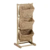 Soporte de ducha de bambú con 3 cestos jacinto