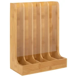 Soporte para 70 cápsulas de café beige de bambú
