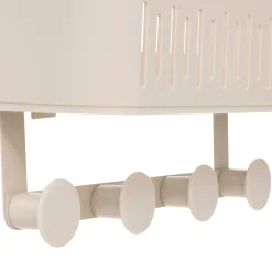 Soporte para ducha beige metálico con 4 ganchos