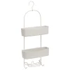 Soporte para ducha beige metálico con 2 ganchos
