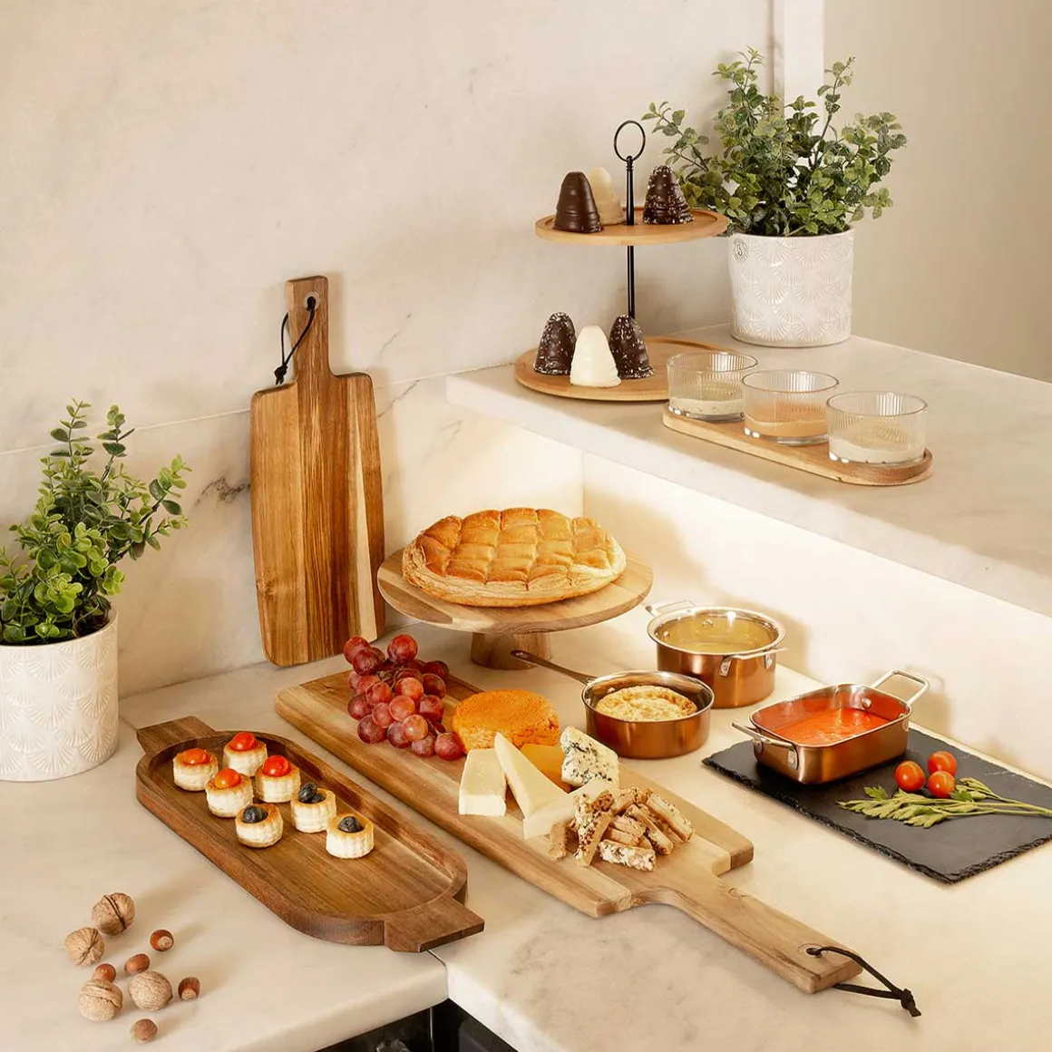 Tabla de presentación de acacia 15x40cm