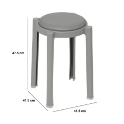 Taburete apilable PLASTA gris