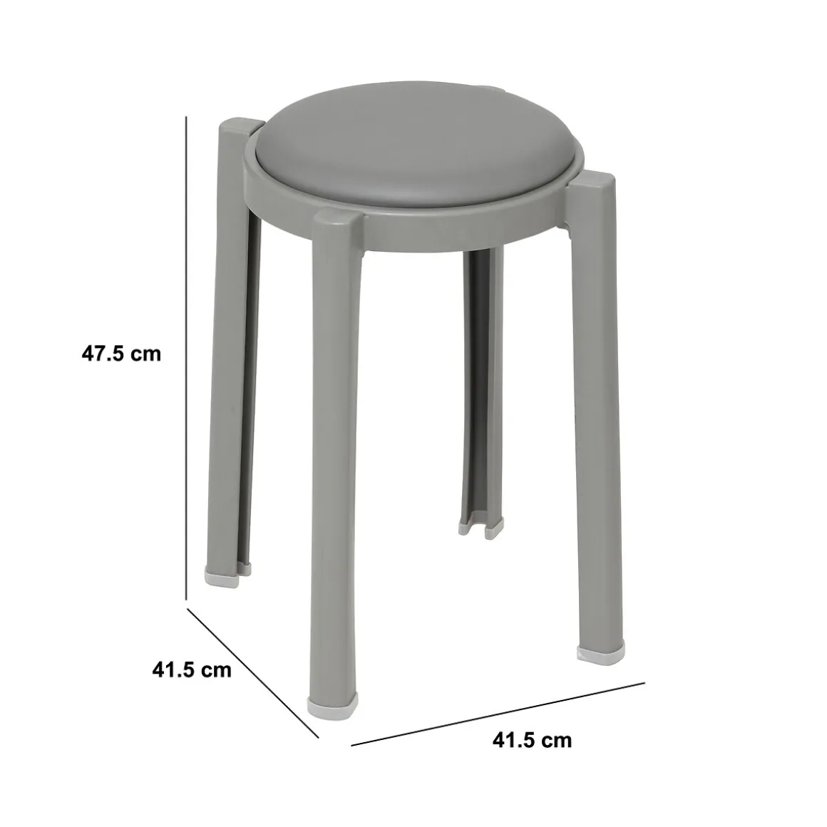Taburete apilable PLASTA gris