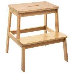 Taburete Bambú C/2 Peldaños 43x43x46.5Cm