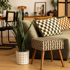 Taburete CHIARA de tejido decorado