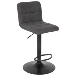 Taburete de bar DELEK ajustable gris