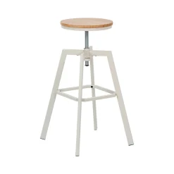 Taburete de bar regulable MOCKA marfil