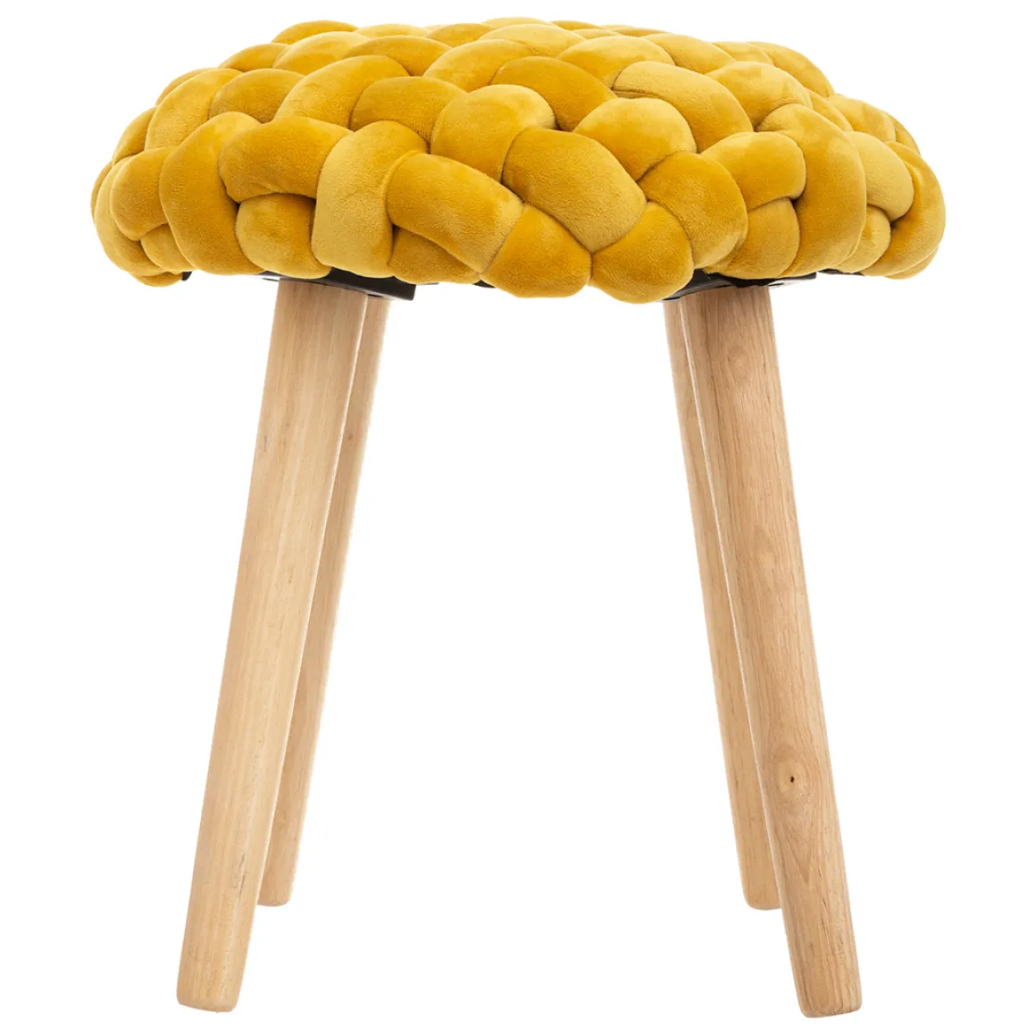 Taburete De Tricot Ocre 39x43Cm