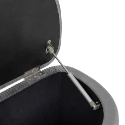 Taburete Gris Solaro Con Cofre De Almacenaje