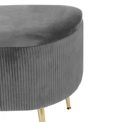 Taburete Gris Solaro Con Cofre De Almacenaje