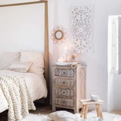 Taburete marrón de madera WOODY