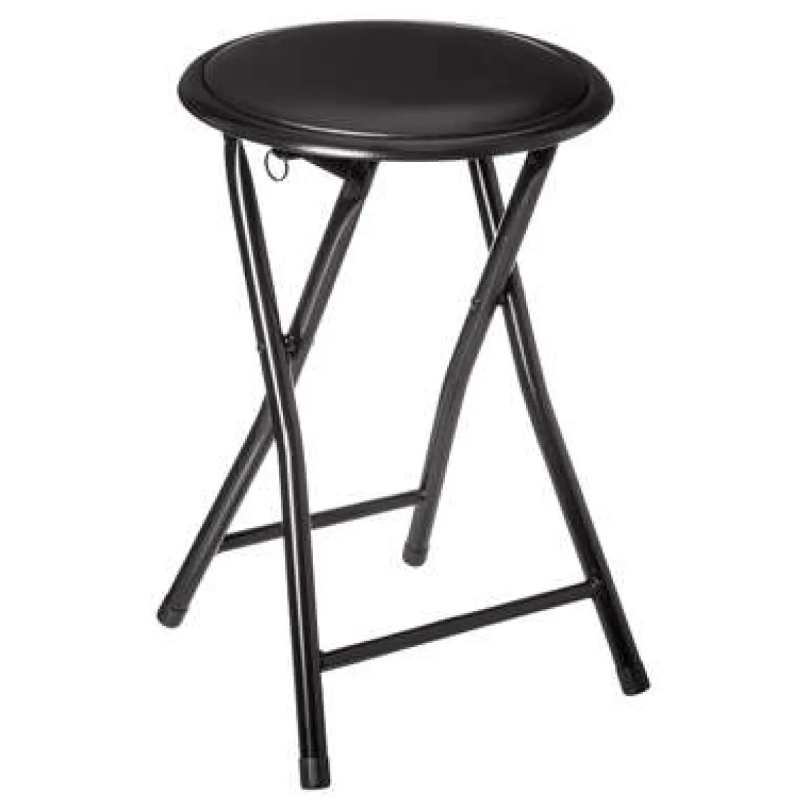 Taburete plegable negro de metal