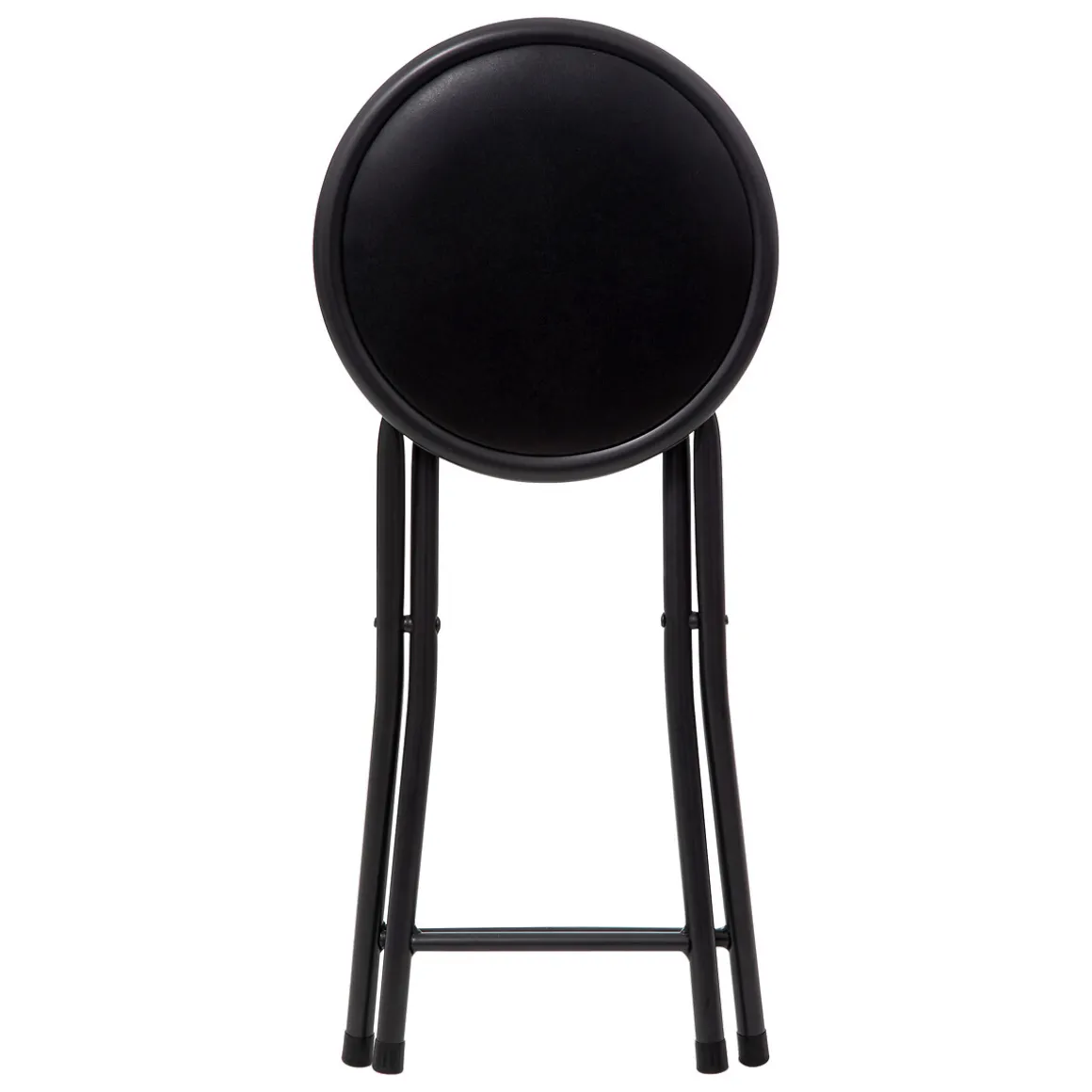 Taburete plegable negro de metal