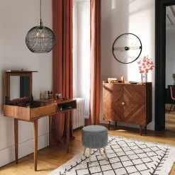 Taburete Solaro Terciopelo Gris 35x42Cm