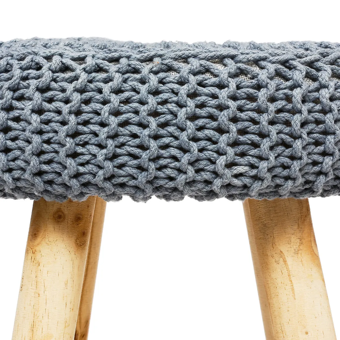 Taburete Suzette De Pino Gris 32x32x43Cm