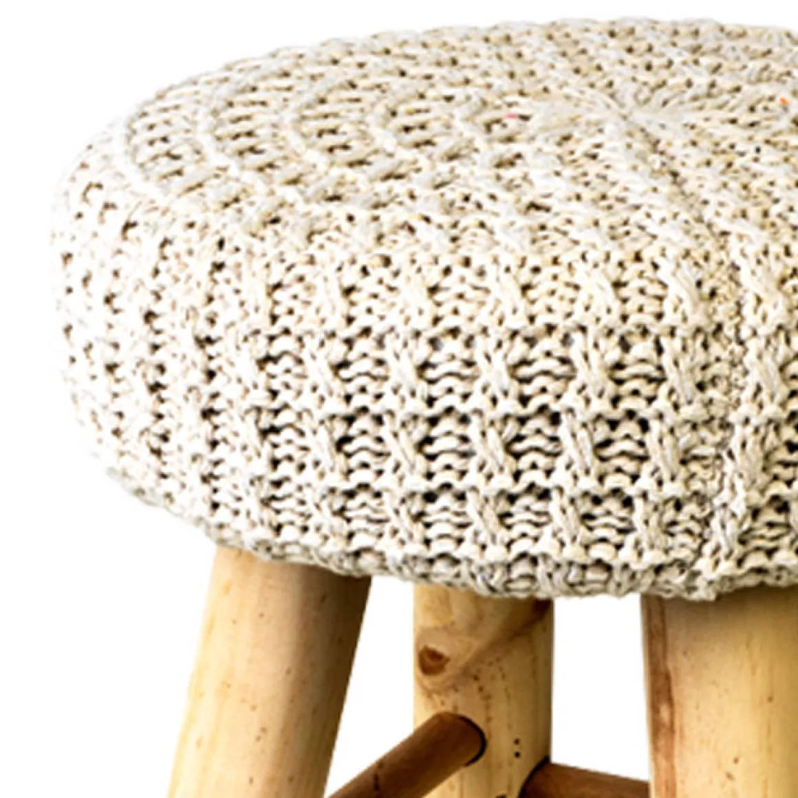 Taburete Suzette Pino Beige 32x32x43Cm