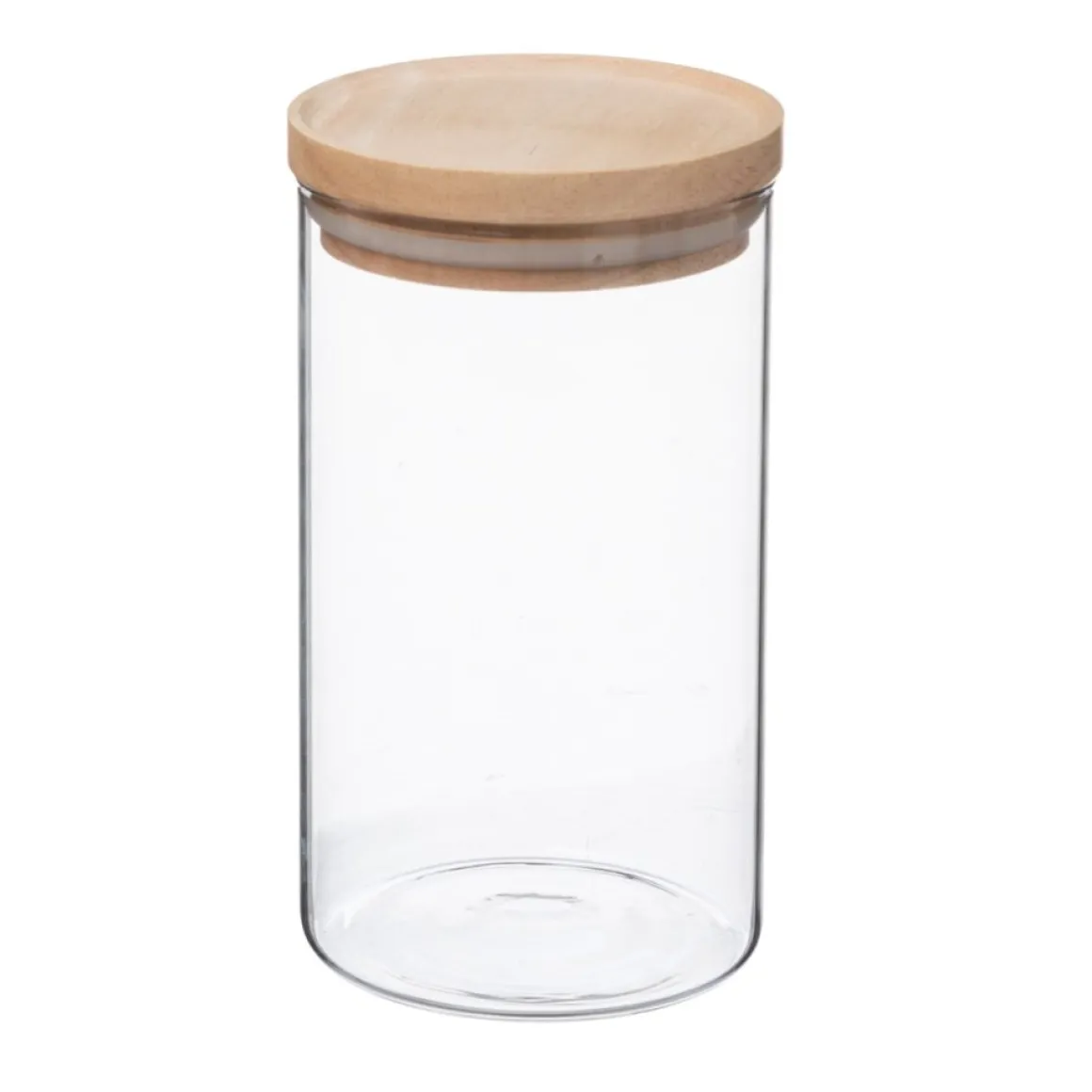 Tarro de vidrio hermético con tapa de madera 1l
