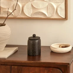 Tarro decorativo WONJ negro 15x10cm