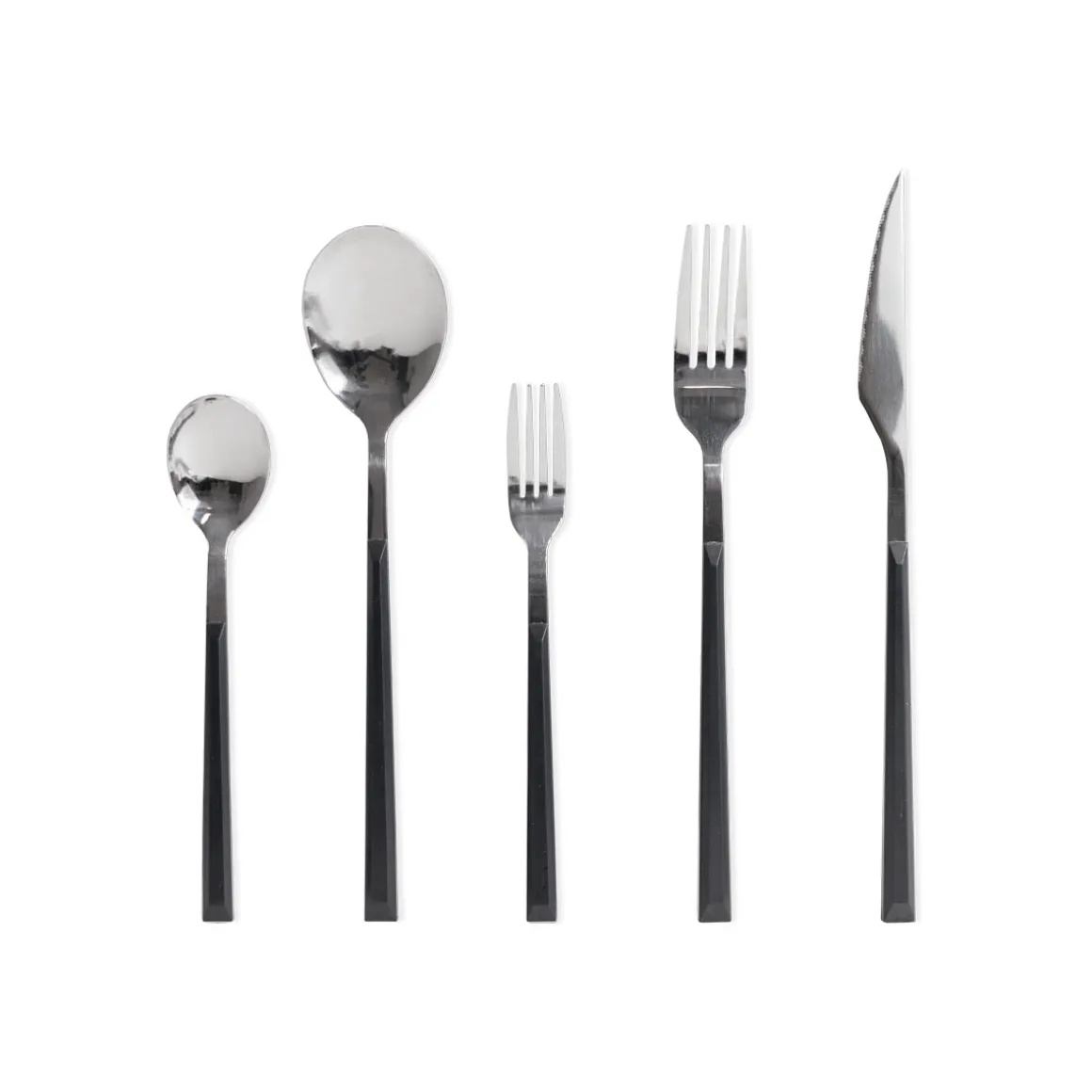 Tenedor de postre inox con mango negro