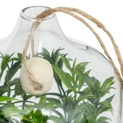 Terrario de vidrio con plantas artificiales NALY